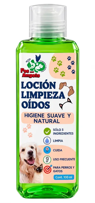 Frasco verde de la loción de limpieza externa de oídos