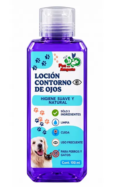 Frasco azul de la loción de limpieza del contorno de ojos